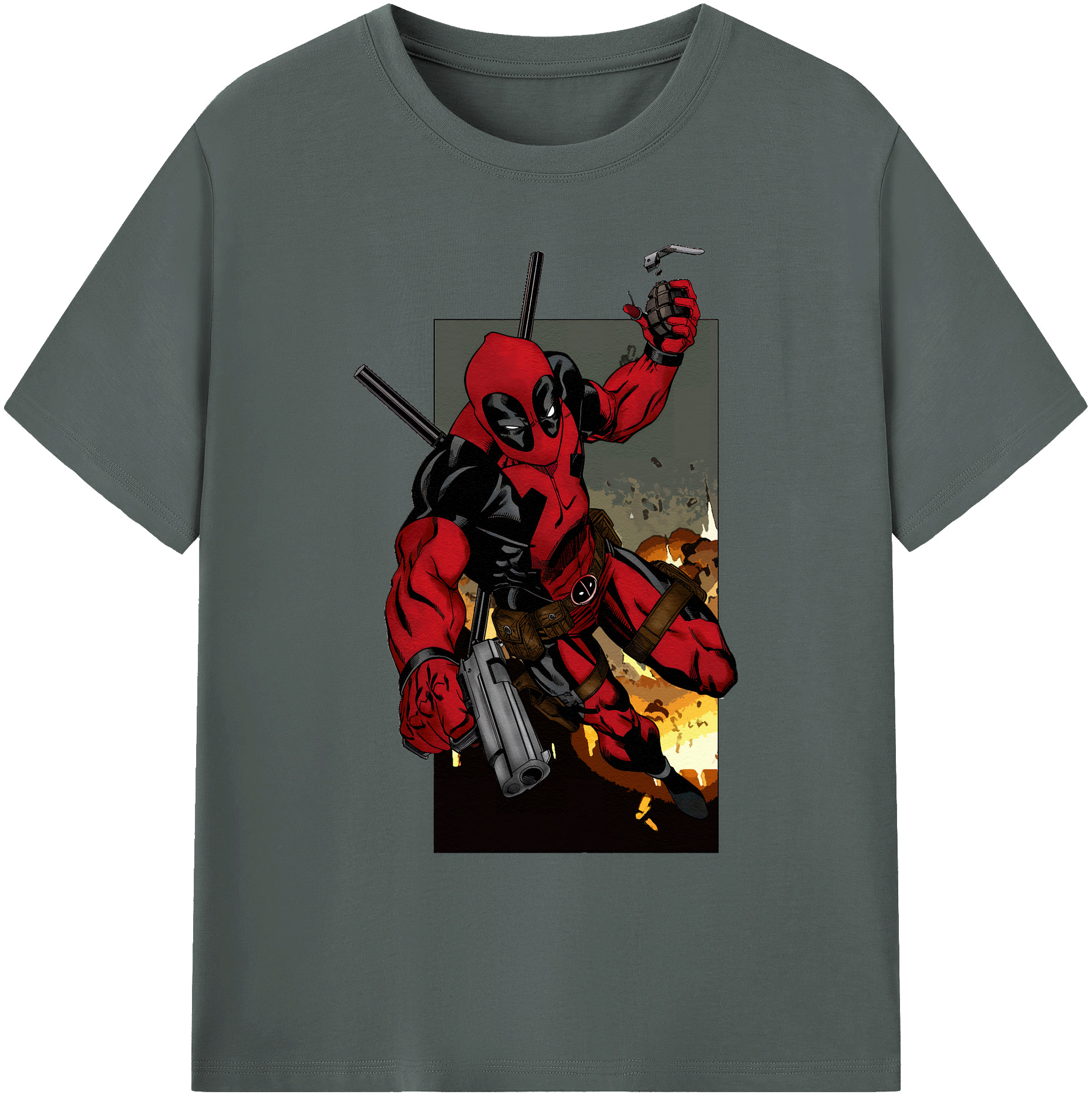 （画像用） Deadpool デッドプール 綿100％ メンズ半袖Tシャツ｜肌触りやわらか＆通気性
